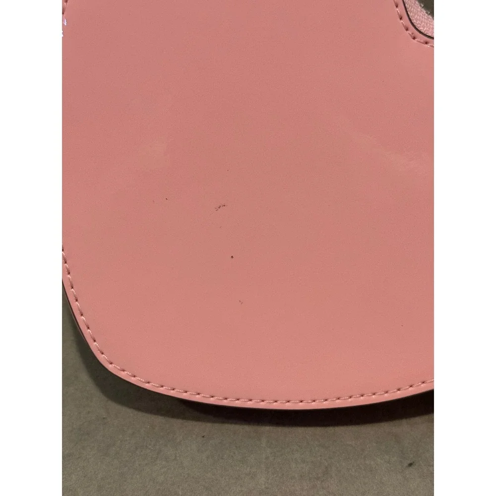 Kate Spade Pink Heart Coin Purse Pearl Wristlet Patent Leather Small Pouch‎